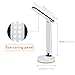 HPcom Desk Table Lamp LED, Cordless, Rechargeable, Portable, Foldable, Dimmable White 3 Brightness Levels, Touch Controls, Color Changing Base Light Great Gift for Kids (White)
