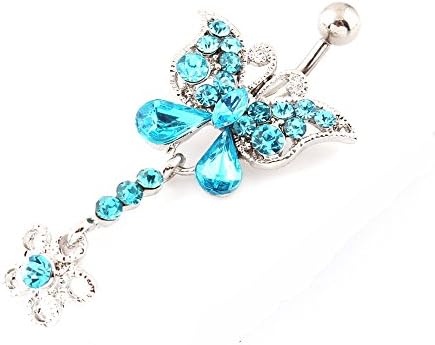 Girls' Gift Blue Butterfly Navel Ring Belly Ring body piercing