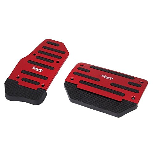 Alician Universal Nonslip Clutch Brake Gas Car Pedal Plate Set for Manual/Automatic Catch Car red Automatic