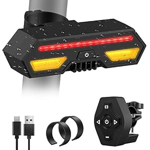 AOMOSA Bike Tail light, USB Rechargeable LED Bicycle Rear lights, Waterproof Safety Riding Turn Signal rear Warning…