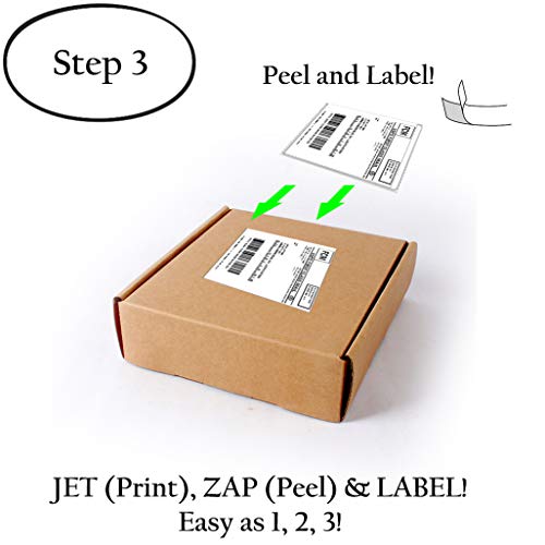 JETZAP Laser/Ink Jet Printer Pre-Cut White Shipping Labels 4" x 6" [15x10cm] Load-Ready [Not in Sheets] Adhesive Sticker Matte Smudge-Free Jam-Free All Printer Compatible Labels - 100 Pack - Thumbnail 3