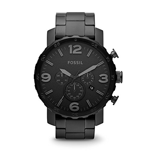 Fossil men s jr1401 nate stainless steel watch with lin…