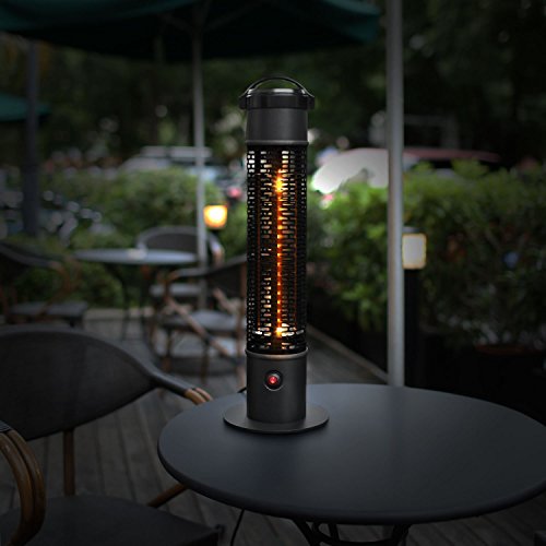 Star Patio Outdoor Freestanding Electric Patio Heater Infrared Heater, Stable Black Column Heater Suitable as a Balcony Heater, Verandah Heater, BBQ and Outdoor Party Heater, ZHQ1088-HD-65