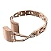 Wearlizer Replacement Compatible with Fitbit Charge 2 Bands for Women Metal Bangle/Bracelet/Assesories/Straps/Wrist Band for Fitbit Charge hr 2 Women Small Large Polished-Rose Gold