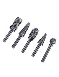 Juego de escofinas rotatorias Juego de 5 unidades de alta resistencia y duraderas, juego de escofinas rotativas 1 4, para tallar madera, redondas, ovales, cilíndricas, largas, cortas, para pulir, tallar, cortar, por Katzco