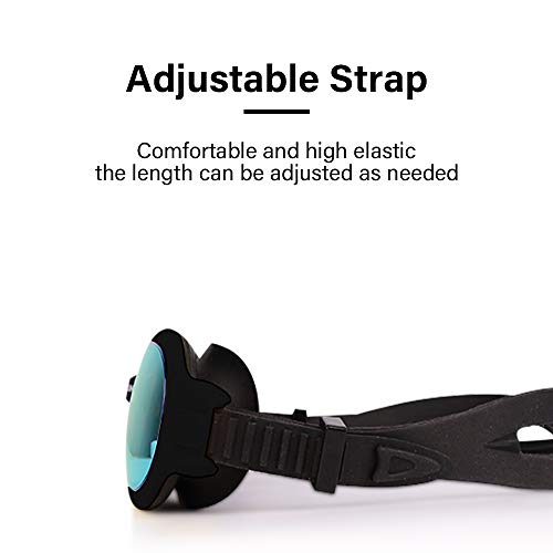 Pansonite Swim Goggles,Adjustable Swimming Goggles with Nose Clip + Free Protection Case,Anti-Fog UV Protection Swim Glasses for Unisex Adult Men Women Youth Kids Child (Black)