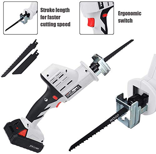 WUAZ Elektrische Pruning Saw, 21V Elektrische Akku-Säbelsäge Lithium-Batterie Sägen Holz Metall Kettensägen Cutting… – Bild 8