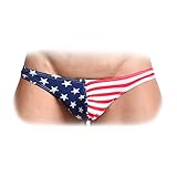 Forest Men's USA American Flag Thong G-String Sexy Underwear-M