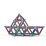 LiKee Upgraded 148 Pieces Magnetic Sculpture with Ultra- Long Bars, Magnet Fidget Toys Building Block for Stress Relief, Office and Home Desk Decor, Cool Gadget for Adult (8 Colors)