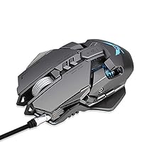 RONSHIN Game Wired Mouse Professional PUBG Computer Mouse Gifts for Man Silver Grey USB