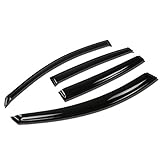 DNA MOTORING WVS-076 4pcs Window Vent Visor Deflector Rain Guard (Dark Smoke)
