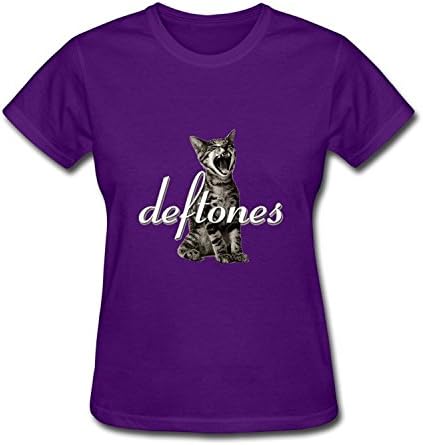 ZHENGMAO Women's Deftones Band Adrenaline Cat T-shirt L