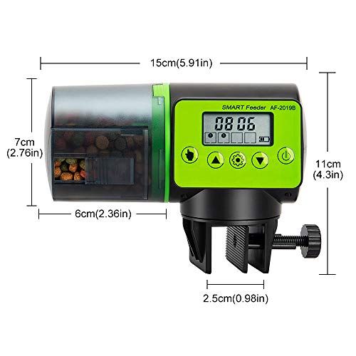 Automatic Fish Feeder, Vacation Fish Feeder, Moisture-Proof Electric Auto Fish Feeder, Digital Fish Food Dispenser 200Ml Capacity for Vacation, Daily, Business Trip, Weekend