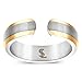 Smarter LifeStyle Elegant Titanium Magnetic Ring for Men and Women - Magnetic Titanium Ring (Silver & Gold | Size: 07)