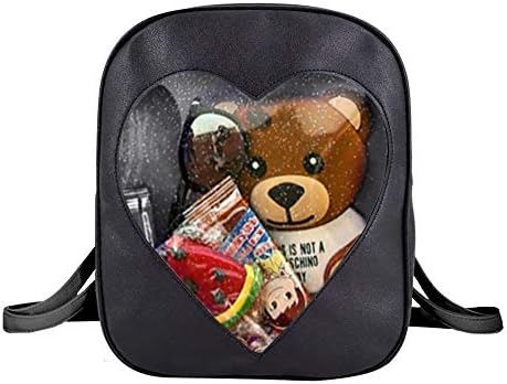 Heidi Love Heart Clear Jelly Backpacks Teenager Girls Transparent Rucksack Leisure Satchel Daypack