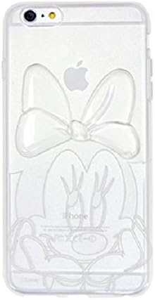 Disney Genuine Hard Clear Bumper Case Collection Clear Donald Duck, Clear Daisy Duck, Clear Mickey, Clear Minnie, Stitch, Pooh, for iPhone 6 plus (Jelly Minnie Clear)