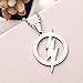 iDMSON Stainless Steel Superhero Flash Necklace - Lightning Round Pendant Necklace Bead Chain