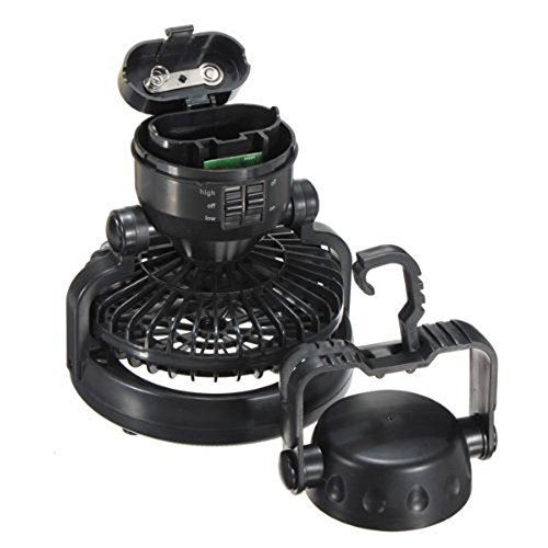 Plixio 2 in 1 Portable Outdoor Camping Fan with 18 LED Lights- A Hanging Tent Lantern and Ceiling Fan (Certified Refurbished)