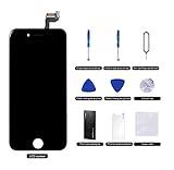 For iPhone 6S Screen Replacement Black LCD Digitizer Display Touch Full Assembly with Front Camera，Facing Proximity Sensor，Ear Speaker，Repair Tools and Screen Protector