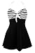 COCOSHIP Black & White Striped Plus Size Vintage Sailor Pin Up Swimsuit One Piece Skirtini Cover Up Beachwear XXXXL(US18)