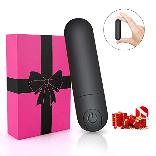 G Spot Bullet Dildo Vibrator Nipple Clitoris Stimulator USB Rechargeable for Travel – 10 Modes Portable Waterproof Mini Orgasm Vaginal Anal Massager Adult Sex Toys for Women（Black）