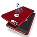 ThreeHundred iPhone 7 Plus Case Slim Fit Plastic pc Hard Shell Full Protective and Lining Microfiber Cloth Built in Metal Plate [B-MP] Work with Magnetic Car Mount Cover for Apple iPhone 7 Plus - Red
