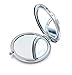 Duttek Mini Round Metal Cosmetic Makeup Double Compact Purse Mirror Pocket Mirror Double-sided Folding Cosmetic Round Mirror- Assorted Mirror Back Pattern Design (Gold and Bronze) (Silver)