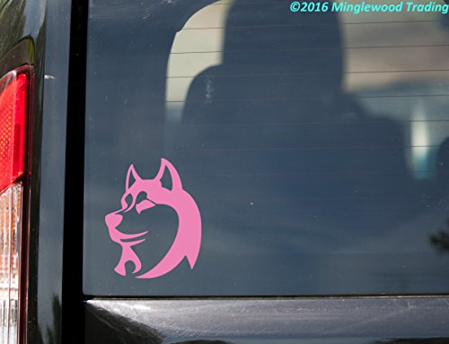 SIBERIAN HUSKY HEAD 5" x 4" Vinyl Decal Sticker - Spitz Sibe Chuksha Alaskan Malamute - - IVORY