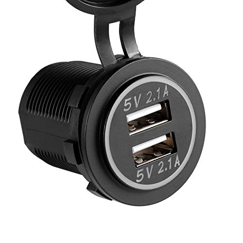 4.2A DC 12V/24V Dual USB Charger Power Adapter Outlet Power for Car Boat Motorcycles Auto Truck ATV Phone LED Light - Thumbnail 2