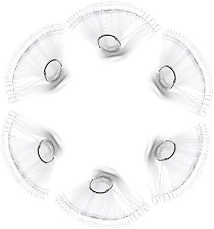 300 Tips Plastic Polish Board Nail Art Display Practice Sticks Wheel with Metal Split Ring Holder, 6 Set