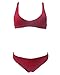 MOOSKINI Women's Strap Bathing Suit 6pcs Swimsuit Top Brazilian Bottom Padding Bikini Set