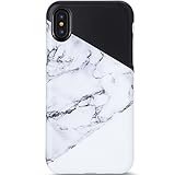 iPhone X Case,iPhone Xs Case,VIVIBIN Cute Black White Marble for Men Women Girls Clear Bumper Slim Fit Matte TPU Soft Silicone Rubber Best Protective Cover Thin Phone Case for iPhone X XS