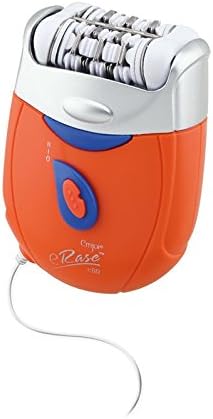 Emjoi Erase E60 Dual Opposed Heads 60-Disc 2-In-1 Electric Epilator Tweezer With Shaver/Trimmer And Sensitive Attachments - Orange