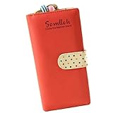 Doinshop New Fashion Lady Women Long Purse Clutch Wallet Zip Bag Card Holder (red)