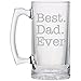 Best Dad Glass Beer Sports Mug, Hand-Engraved Jumbo 26.5 oz (Best Dad Ever)