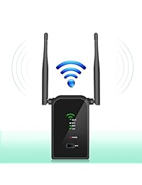 Extensor de rango WiFi de 300 Mbps repetidor inalámbrico acuital de un botón, configuración WiFi, señal de apoyo, repetidor punto de acceso modo de enrutador 2 antenas, 2 puertos Ethernet cumplen con 802.11n g b con WPS(2.4 GHz)
