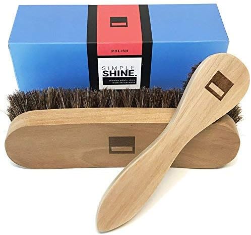 Premium Horsehair Shoe Shine Brush Polish Applicator Set | Shoe Shining B.