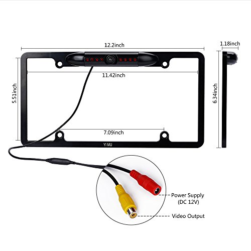 image for Vehicle Backup Camera License Plate YM-706, YIMU 170° High Definition