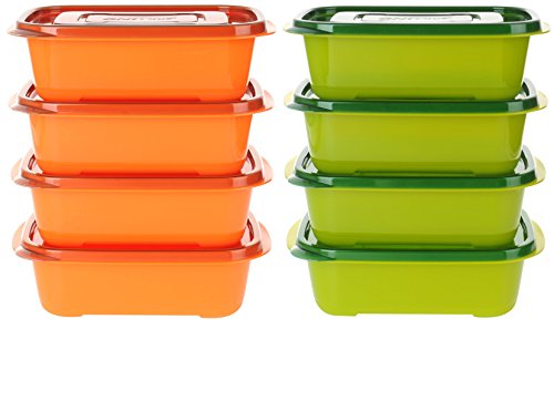 8-PACK Tenby Living Meal Prep Containers with Lids - Stackable Lunch Boxes and Portion Control Food Storage | Leak Resistant, Microwave & Freezer Safe | 30 oz.