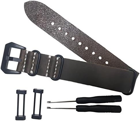Suunto Core Watch Band – Genuine Leather Strap Replacement Kit – 24mm Nato Zulu Style Strap - Includes Lugs Adapters, Loctite, and Tools