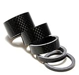 Easyou Carbon Fiber Bicycle Headset Spacer Pack of 6 for 1-1/8 Inch 20mm 15mm 10mm 8mm 5mm 3mm