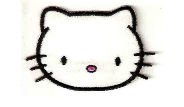 Amazon Com Dear Daniel Hello Kitty Head No Bow Black Outline Embroidered Iron On Sew On Patch Sanrio Arts Crafts Sewing