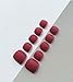 24Pcs False Toenails with Short Design Toe Nails Glue On Toenails Artificial Toenails Art Tips Press On Toenails for Women and Girls Wine Red Color