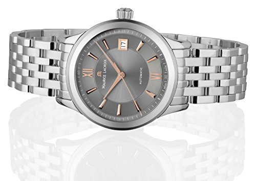 Maurice-Lacroix-Les-Classiques-Automatique-Date-Herren-Armbanduhr-Analog-Automatik-mit-Edelstahl-Band-Zifferblatt-anthrazit-rmisch-LC6027-SS002-310-1