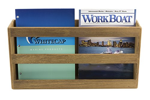Whitecap Teak Double-Wide Magazine Rack - Thumbnail 2