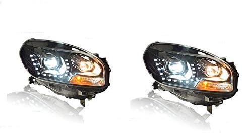 2PCS Headlight Assemblies For Renault koleos 2011-2014 Bi-Xenon Lens Projector Double Beam Xenon HID KIT With LED Daytime Running Lights