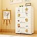 Nafenai Plastic Dresser 6 Drawers,Storage Cabinet Drawers Organizer for Clothes/Toys,Bedroom,Playroom,Closet Drawers Large,2 Locker,White