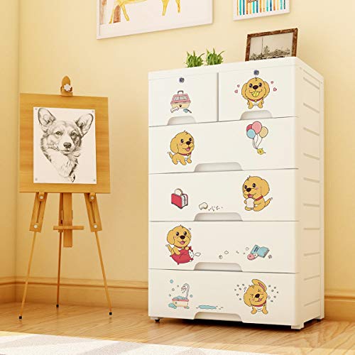 Nafenai 6 Drawer Dresser Plastic Storage Drawers Unit For Clothes
