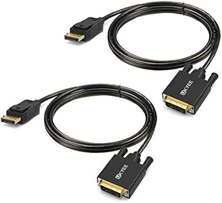 Displayport To Dvi Cable 6 Feet 2 Pack Ukyee Display Port Dp To Dvi D Male To Male Adapter Cable Compatible With Pc Laptop Hdtv Projector Monitor More Gold Plated Amazon Sg