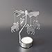 OLANZH Spinning Tea Light Holder,3Pcs Metal Rotating Candle Holder Christmas Metal Candlesticks Snowflake Reindeer Xmas Tree Design for Wedding Event Christmas